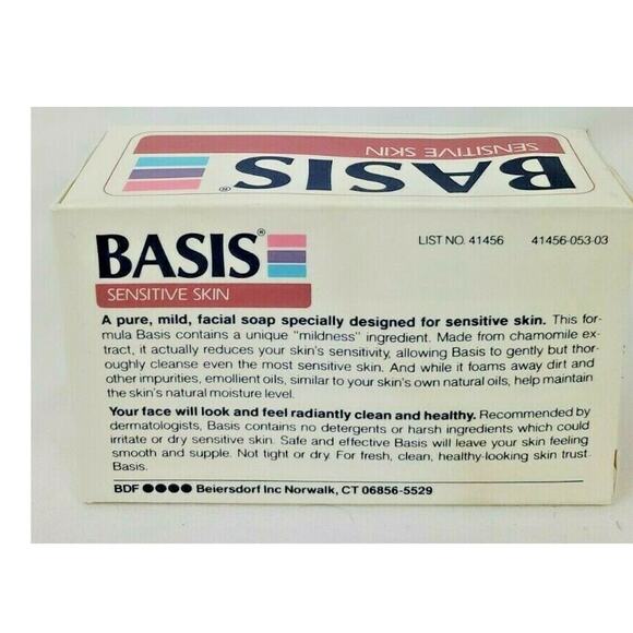 Lot Of 3 Vintage Basis Sensitive Skin 3 Oz Bars Mild Facial Cleanser - Picture 3 of 4